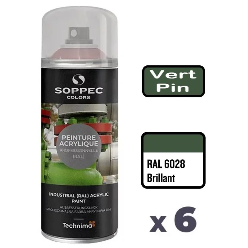 Achetez Aujourd&rsquo;hui 6 Peintures Acryliques Aérosol 520 ML Vert Pin – 6028