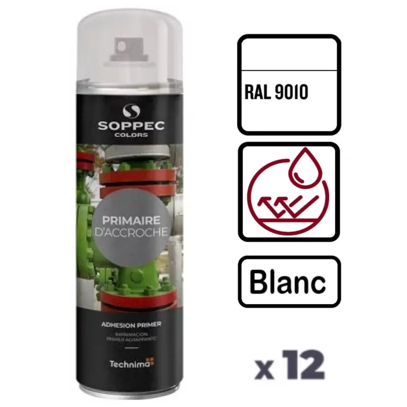 12 Primaires d‘Accroche / Apprêts – Aérosol 650ML Blanc Dernier Modèle