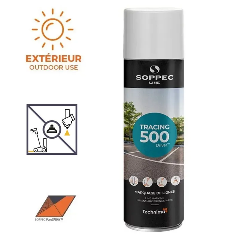 Traceur de Ligne Aérosol 650ML - Intérieur/Extérieur Blanc Jusqu'à épuisement Des Stocks