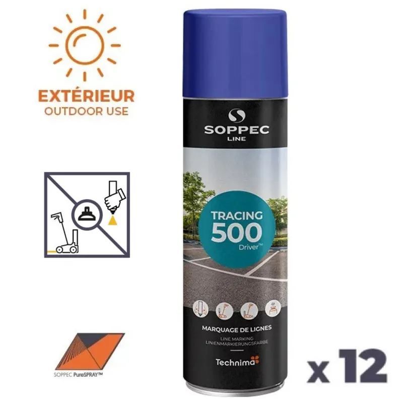 12 Traceurs de Lignes Aérosol 650ML – Intérieur/Extérieur Bleu Retour Gratuit