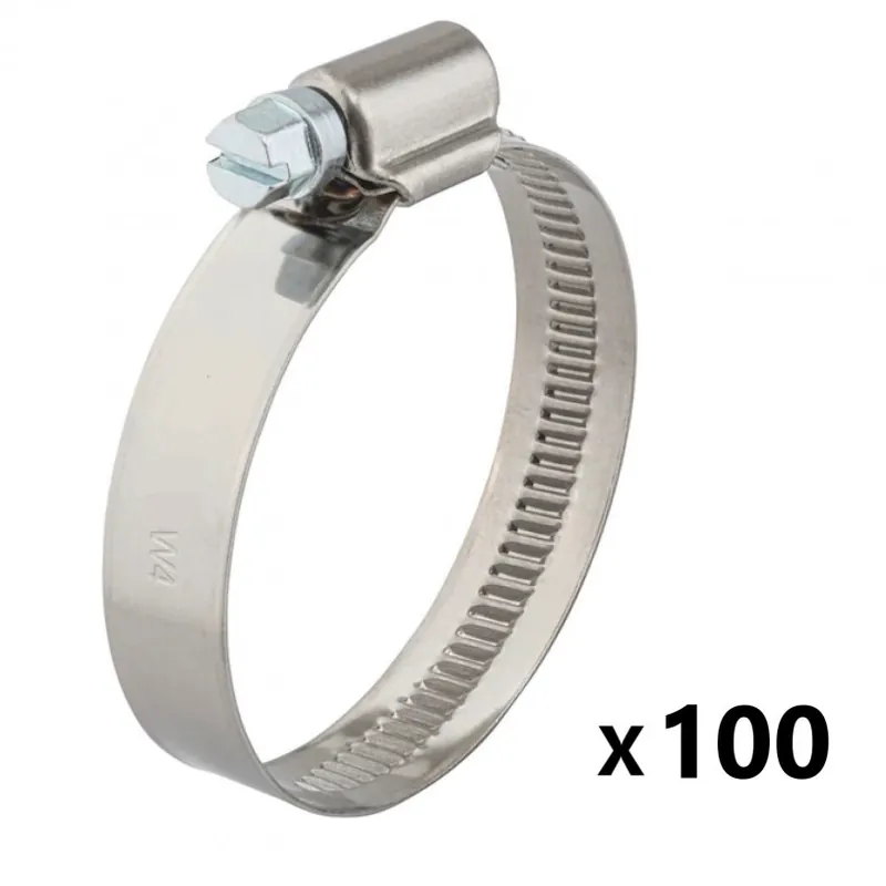 100 Colliers de Serrage Inox 304 – Vis Tangente – Feuillard 9MM ? 8>12 MM Petit Prix