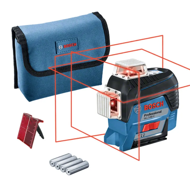 Seulement Aujourd'hui NIVEAU LASER 3 Diodes Rouges - LR6 (AAX4)+ L-BOX -BOSCH GLL 3-80
