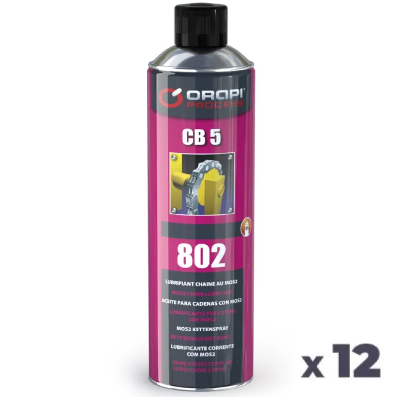 12 Lubrifiants MoS2 Chaines CB5 -Aérosol 650ML – Orapi 802 Prix Promo