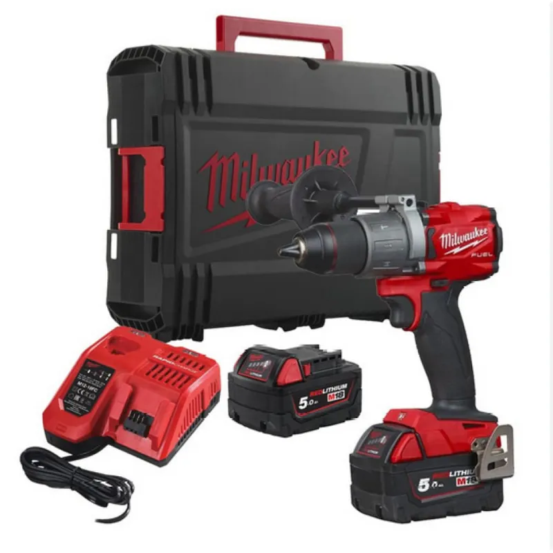Satisfait Ou Remboursé Perceuse Visseuse Milwaukee? 18 V Mandrin 13MM - 85 Nm + HD Box - 2 Batteries 18V/5,0Ah + Chargeur - M18 BLDD2-502X