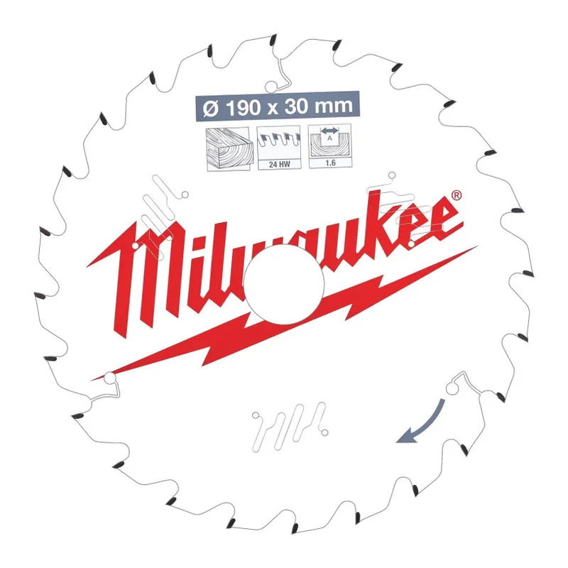 Lame Scie Circulaire Bois Milwaukee? - ? 190X30 MM - 24 Dents Super Prix