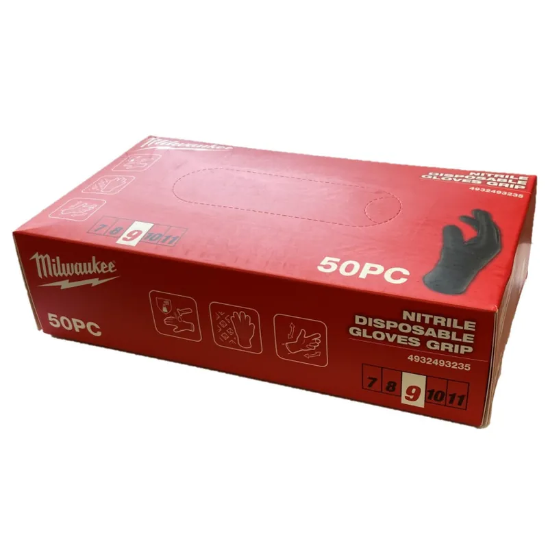 Acheter En Ligne Gants Nitrile Jetable Milwaukee? Spécial Mécanique – Taille 9 (L) – Bo?te Distributrice 50 Paires