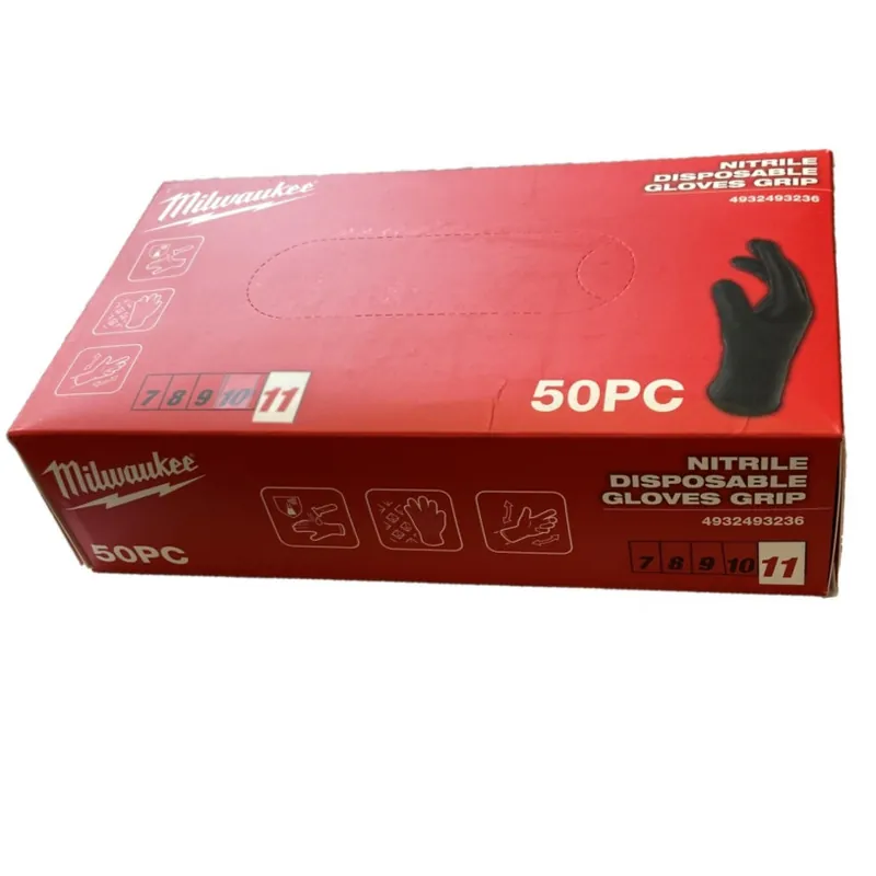 Réduction Gants Nitrile Jetable Milwaukee? Spécial Mécanique - Taille 11 (XXL) - Bo?te Distributrice 50 Paires