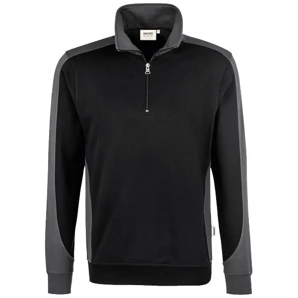 Acheter Direct Sweat-shirt Zip Contrast Mikralinar?, Noir, Taille unisexe S