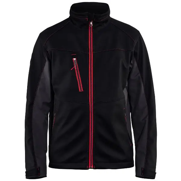 Veste Softshell Service Plus, Noir / rouge, Taille unisexe S Commander Vite