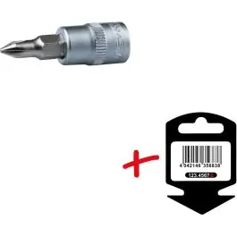 Prix Choc Douille tournevis 1/2‘‘ PHILLIPS, PH1 - sur carte