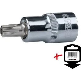 Douille tournevis 1/2‘‘ TORX percé CHROMEplus,TB10 - sur carte Pas Cher