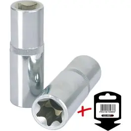 Douille 1/2‘‘ TORX E CHROMEplus, longue, E10 – sur carte Top Vente