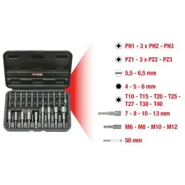 Super Prix Jeu d‘embouts de vissage 1/4‘‘, 31 pcs