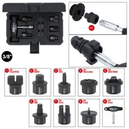 Soldes Kit de profilés spéciaux 3/8‘‘ de service à huile pour les vis en plastique d’évacuation de l’huile, 9 pcs