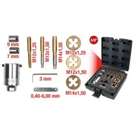 Offre Du Jour Kit de tarauds sans mandrin 3/8‘‘ pour boulons et vis, 11 pcs