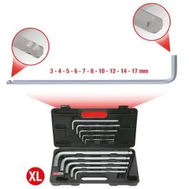 Jeu de clés males, tête sphérique 10 pcs. longues Commander Maintenant
