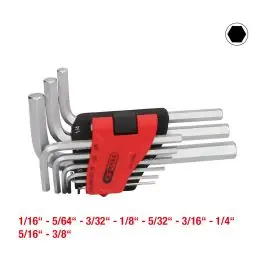 Offre Spéciale Jeu de clé male, 6 pans, 9 pcs..1/16‘‘ -3/8‘‘