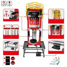 Compresseur de ressort pneumatique fixe à cylindre unique et support Réduction