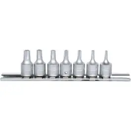 Rail de douilles tournevis 1/4‘‘, 5 pans percé, 7 pcs Meilleur Choix