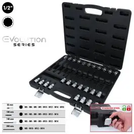 Coffret de douilles tournevis 1/2‘‘ XZN, 26?pcs Prix Réduit