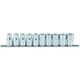 Vente Flash Jeu de douilles 1/2‘‘ 12 pans CHROMEplus, 10 pcs. 10-19 mm