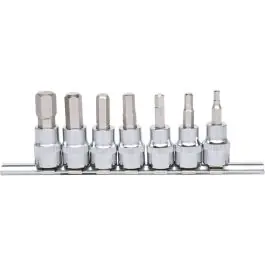 Paiement Sécurisé Jeu de douilles tournevis 3/8‘‘ 6 pans CHROMEplus, 7 pcs. 4-12 mm