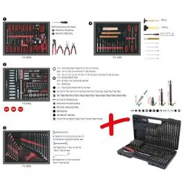 Composition de 515 outils de qualité pour 4 tiroirs de servante Produit De Marque