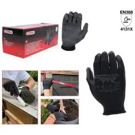 Bo?te de 12 paires de gants en microfibres – noirs, taille 7 Offre Spéciale