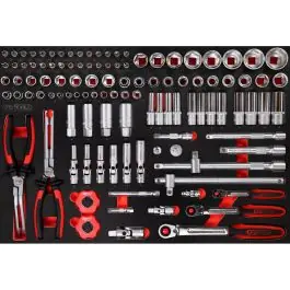 Retour Gratuit SCS 1/4‘‘ +3/8‘‘ +1/2‘‘ Module de douille, 111 pcs, modules système 1/1