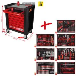 Bon Plan Composition pour servante d’atelier Performanceplus P10 avec 397?outils pour 7?tiroirs